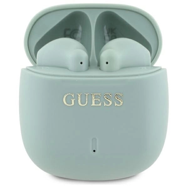Guess Bluetooth-hovedtelefoner GUTWSJ14ESGN TWS + docking station grøn/grøn trykt klassisk logo