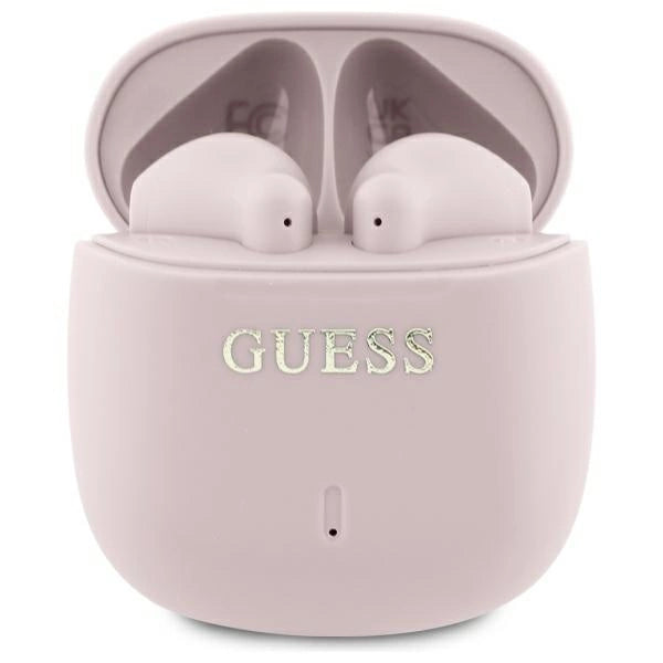 Guess Bluetooth-hovedtelefoner GUTWSJ14ESGP TWS + docking station pink/pink Printed Classic Logo