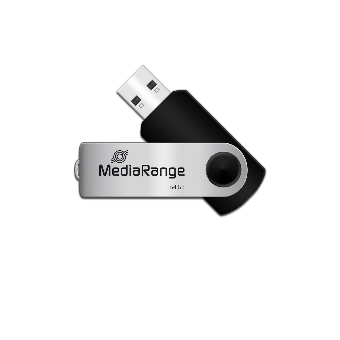 MediaRange 64GB USB 2.0 USB-nøgle USB Type-A / Micro-USB Sort, Sølv