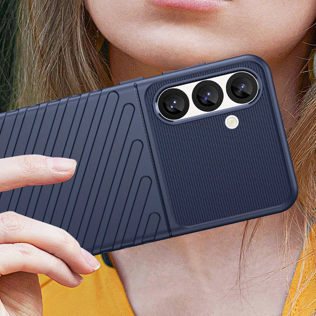 Thunder Case Samsung Galaxy S25 Silicone Armored Case - Blå