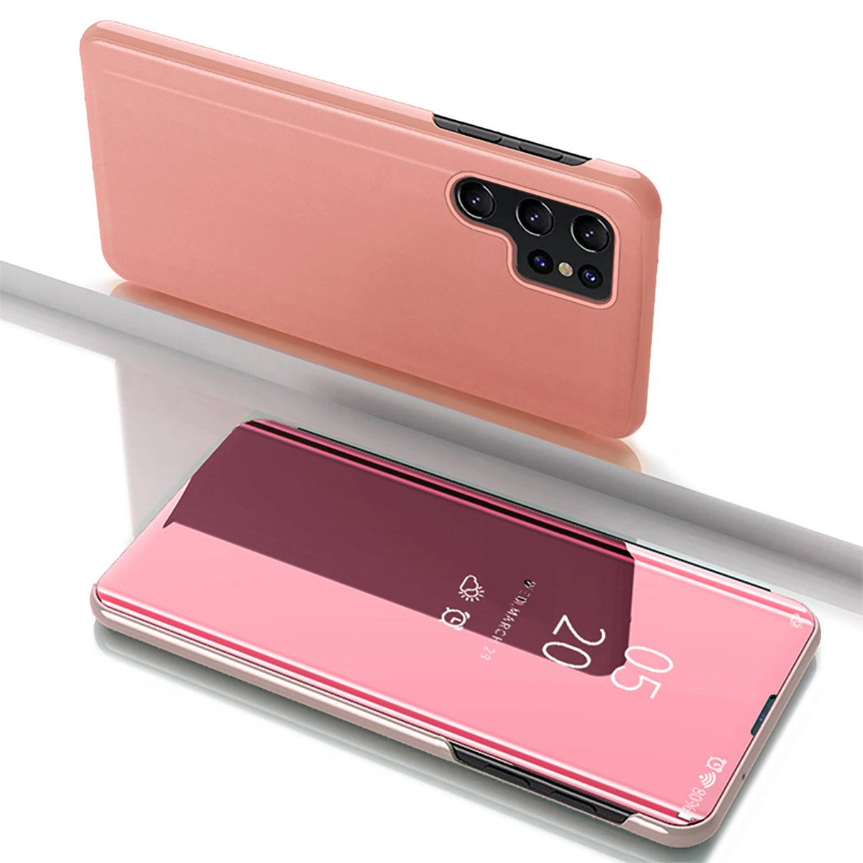 Clear View Case til Samsung Galaxy S25 Ultra Flip Cover - Pink