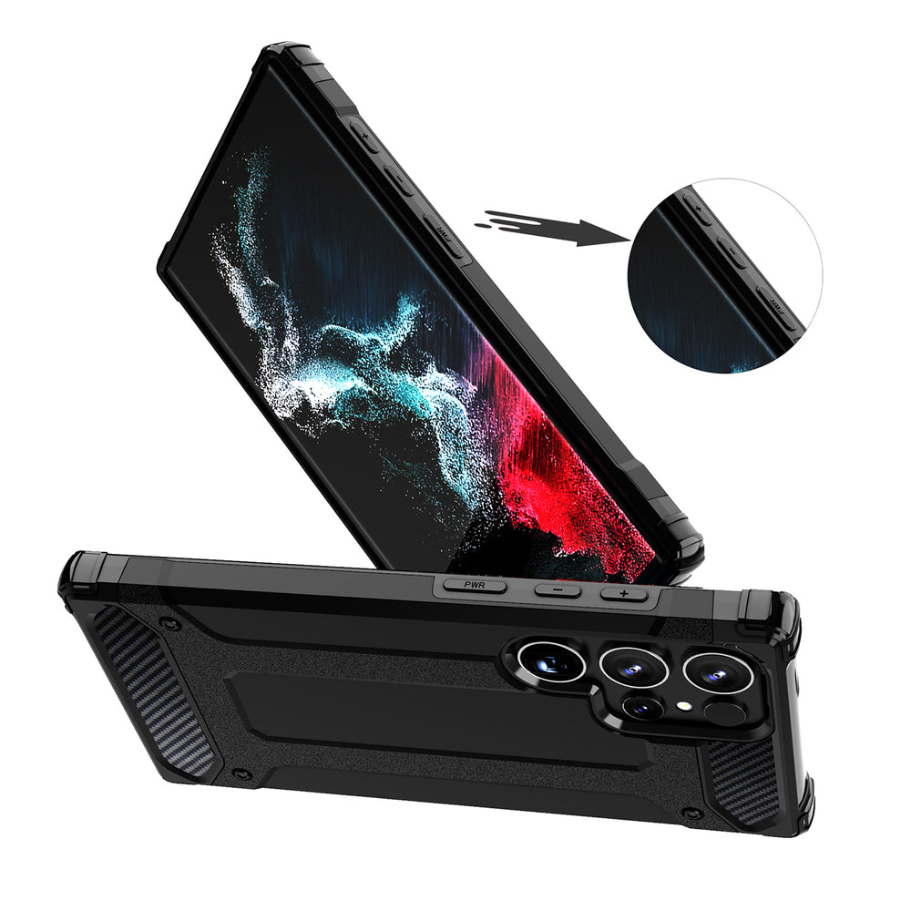 Hybrid Armor Case til Samsung Galaxy S25 Ultra Armored Hybrid Case - sort
