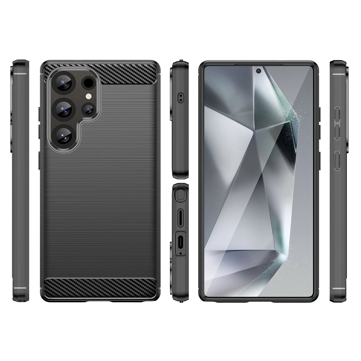 Carbon Case til Samsung Galaxy S25 Ultra - sort