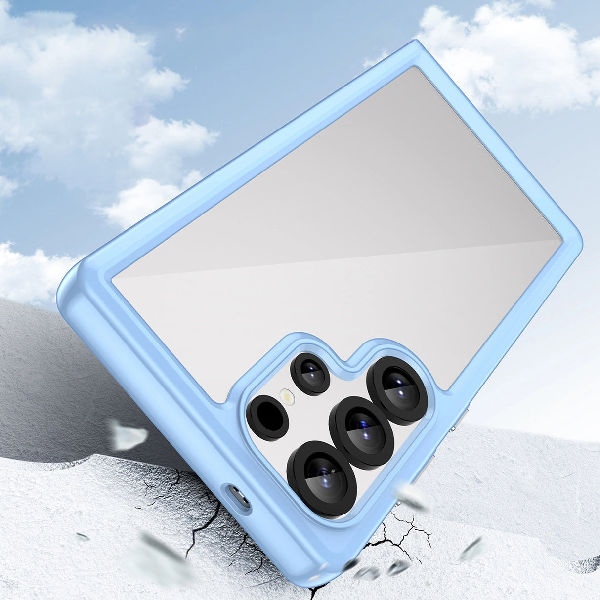 Udendørs rumkasse med gelramme til Samsung Galaxy S25 Ultra - Blå