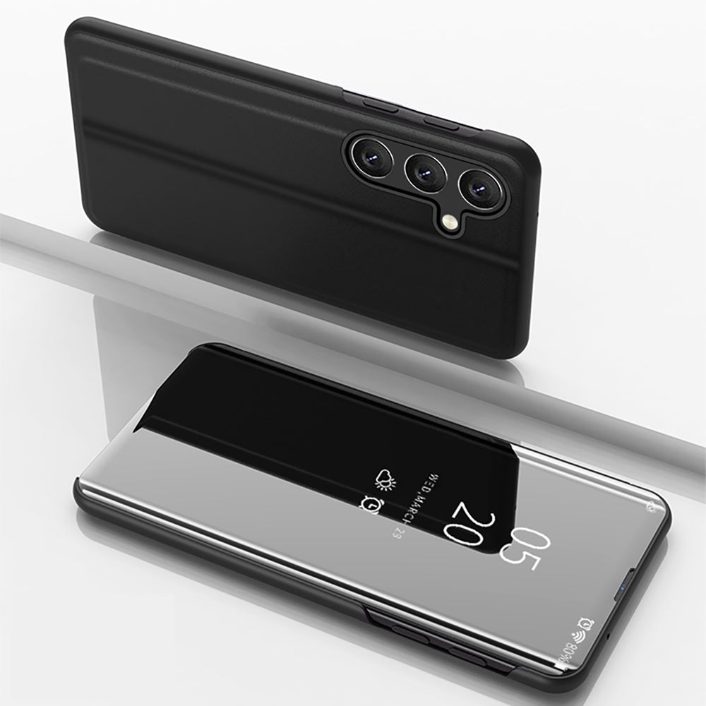 Clear View Case til Samsung Galaxy S24 FE Cover med Flip - sort