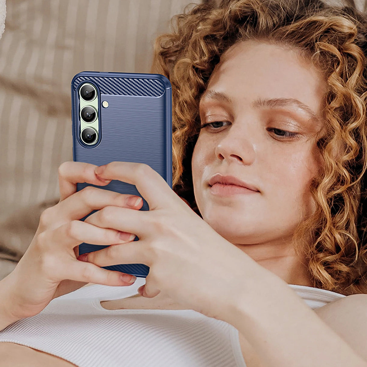 Carbon Case til Samsung Galaxy S24 FE - Blå