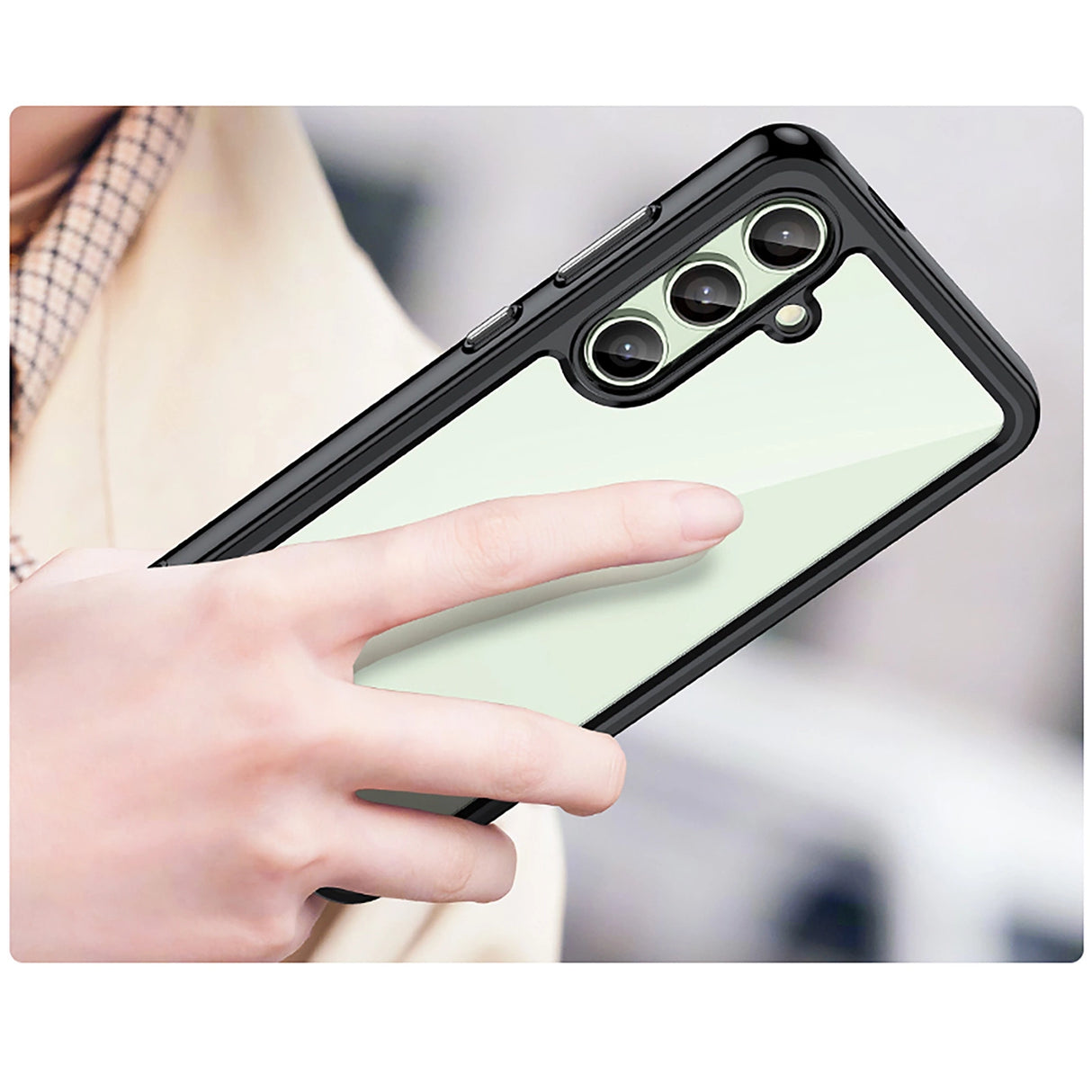 Udendørs rumkasse med gelramme til Samsung Galaxy S24 FE - sort