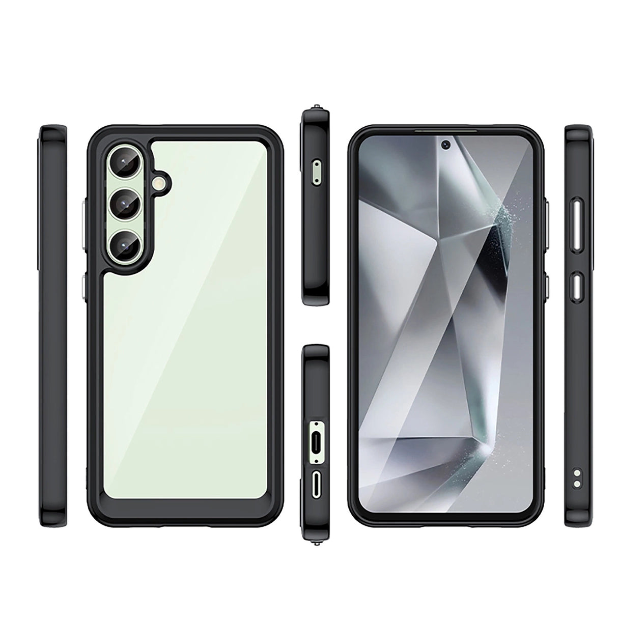 Udendørs rumkasse med gelramme til Samsung Galaxy S24 FE - sort