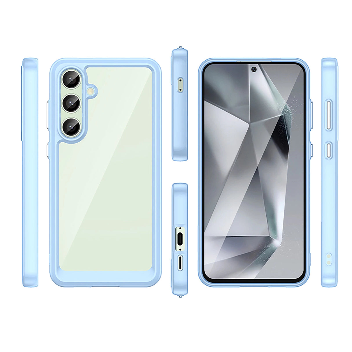 Udendørs rumkasse med gelramme til Samsung Galaxy S24 FE - Blå