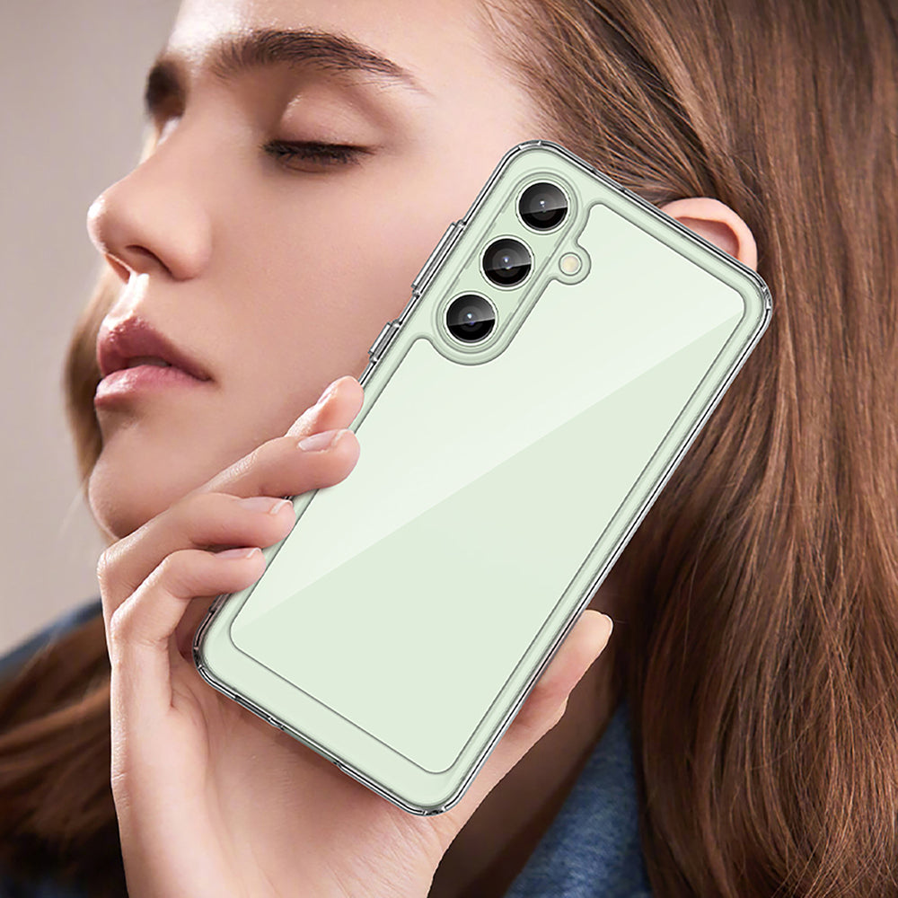 Udendørs rumkasse med gelramme til Samsung Galaxy S24 FE - gennemsigtig