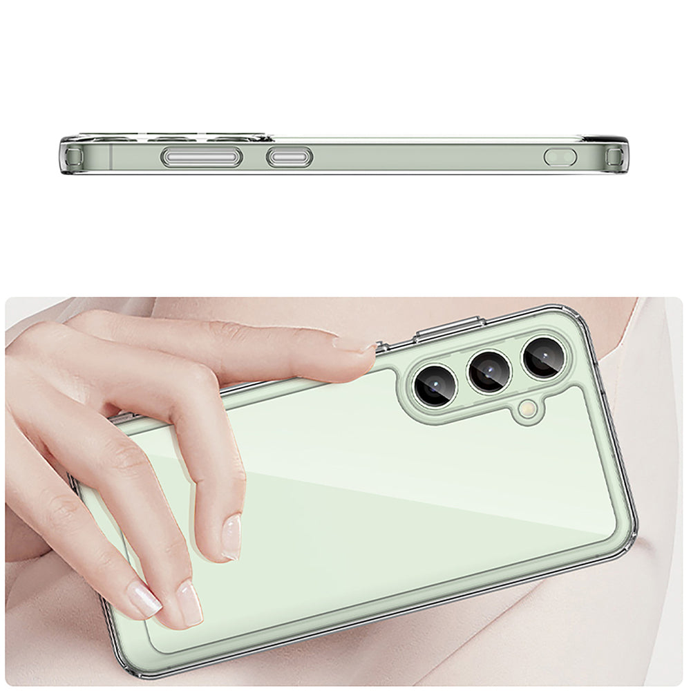 Udendørs rumkasse med gelramme til Samsung Galaxy S24 FE - gennemsigtig