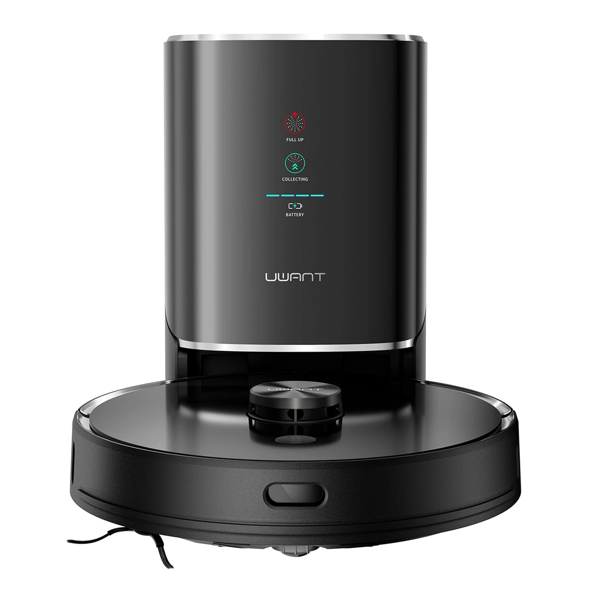 UWANT U100 Robotstøvsuger med Mop-funktion + opladnings-/rensestation - sort