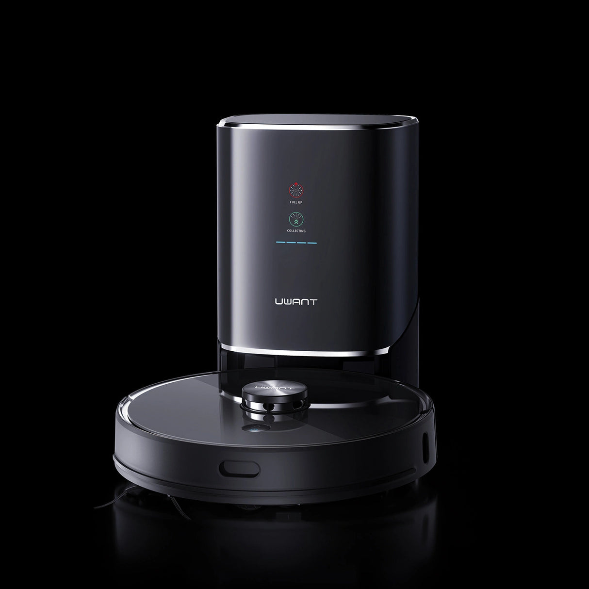 UWANT U100 Robotstøvsuger med Mop-funktion + opladnings-/rensestation - sort