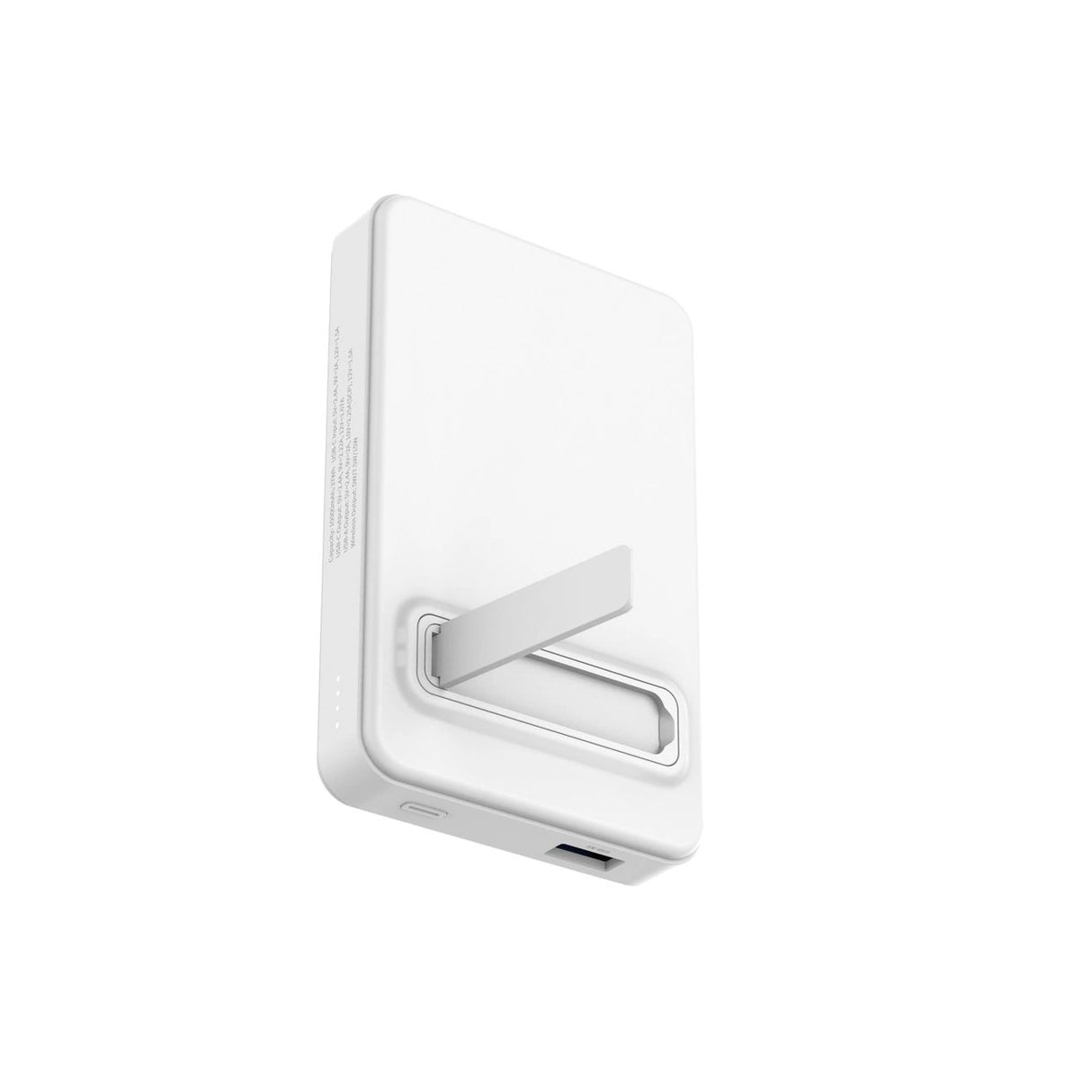 Powerbank Wozinsky WLWP-10KA0Y3WS 22.5W PD Qi2 10000 mAh, med stand, 1x USB-A, 1x USB-C - hvid