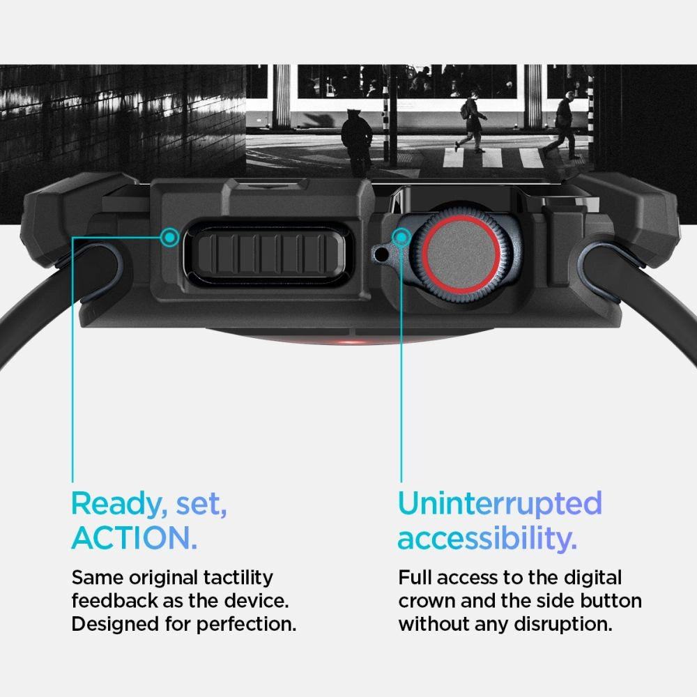 Spigen Rugged Armor Case for Apple Watch 10 46mm - Black