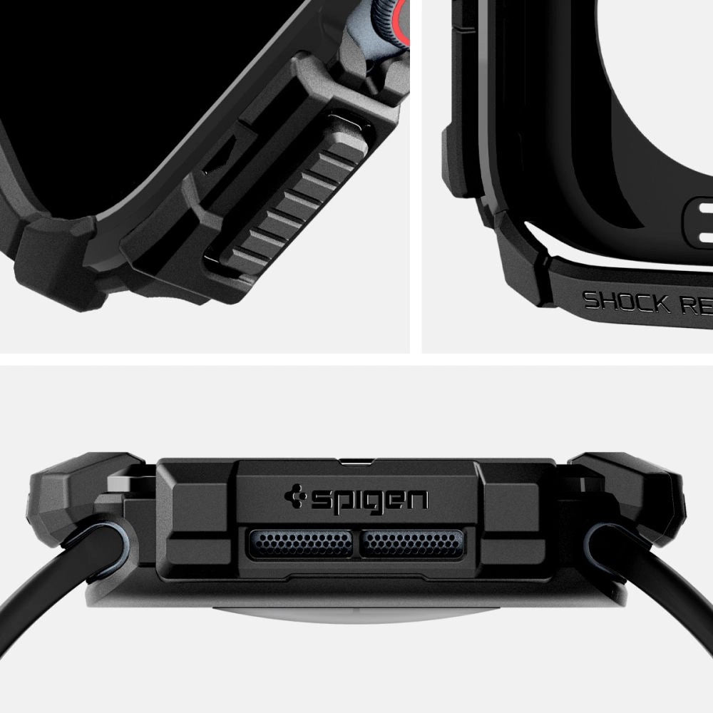 Spigen Rugged Armor Case for Apple Watch 10 46mm - Black