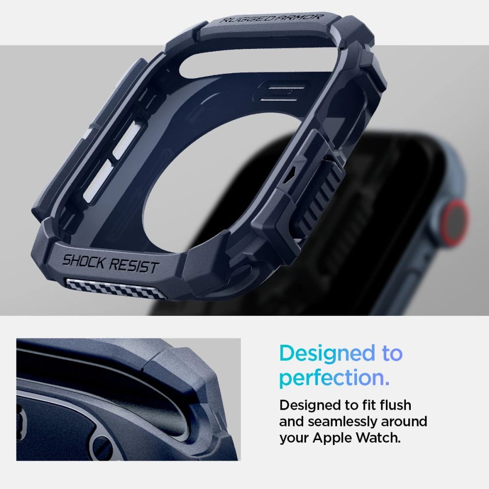 Spigen Rugged Armor Case for Apple Watch 10 46mm - Navy Blue