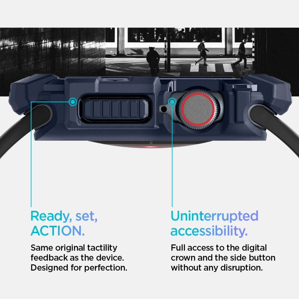 Spigen Rugged Armor Case for Apple Watch 10 46mm - Navy Blue