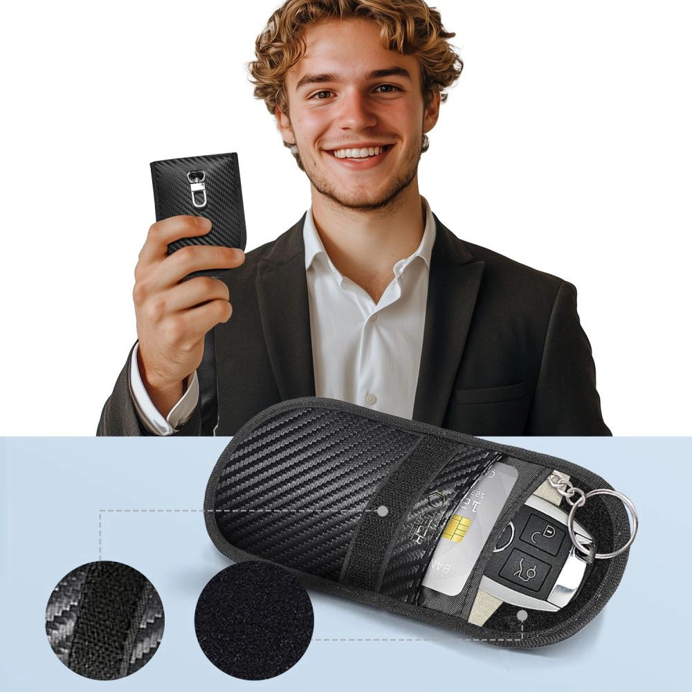 Tech-Protect KLR100 RFID-blokerende bilnøglesække - sort - carbon
