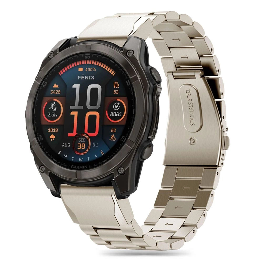 Tech-Protect rustfrit armbånd til Garmin Fenix 5X / 5X PLUS / 6X / 6X PRO / 7X / 8 (51 MM) - Titan