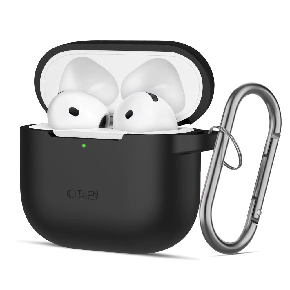 Tech-Protect Silicone Hook Case til AirPods 4 - sort