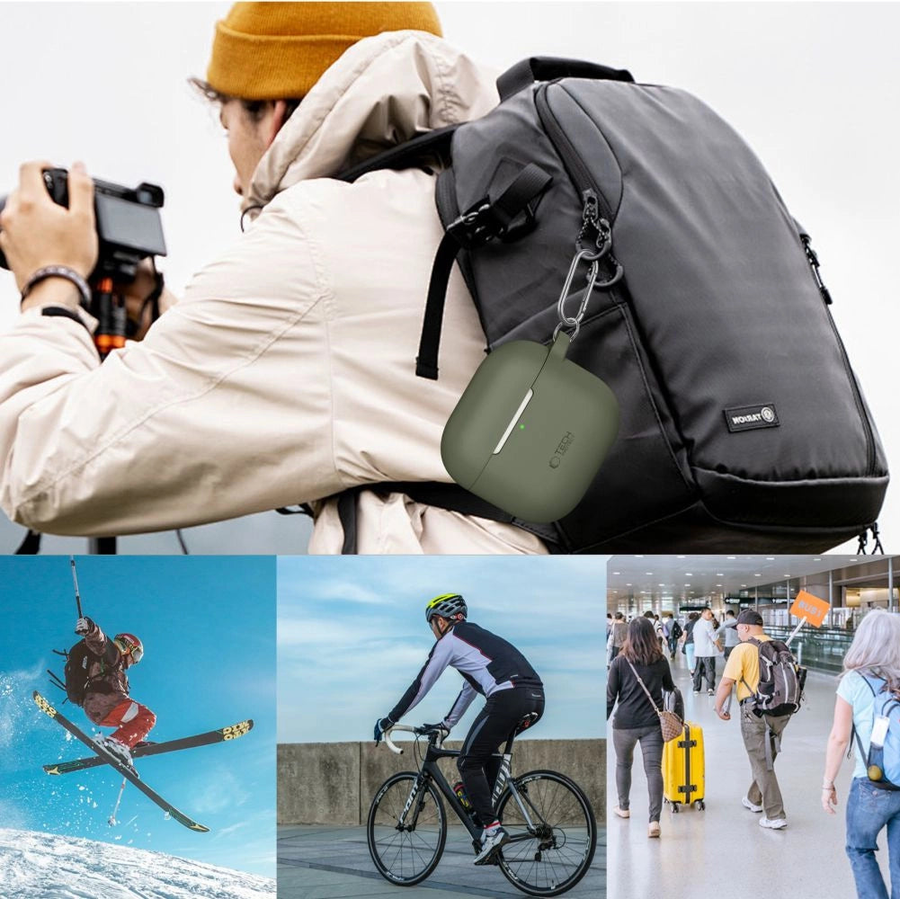 Tech-Protect Silicone Hook Case til AirPods 4 - sort