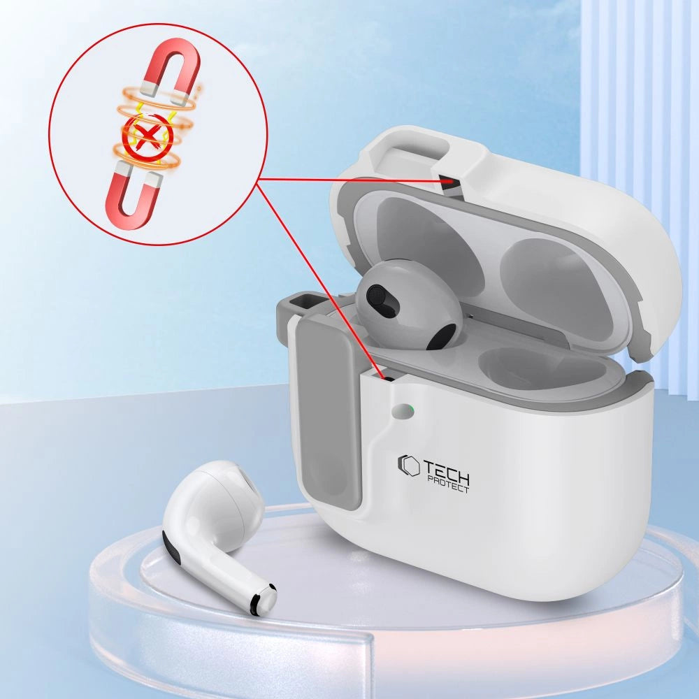 Tech-Protect Slim Hook Case til AirPods 4 - hvid
