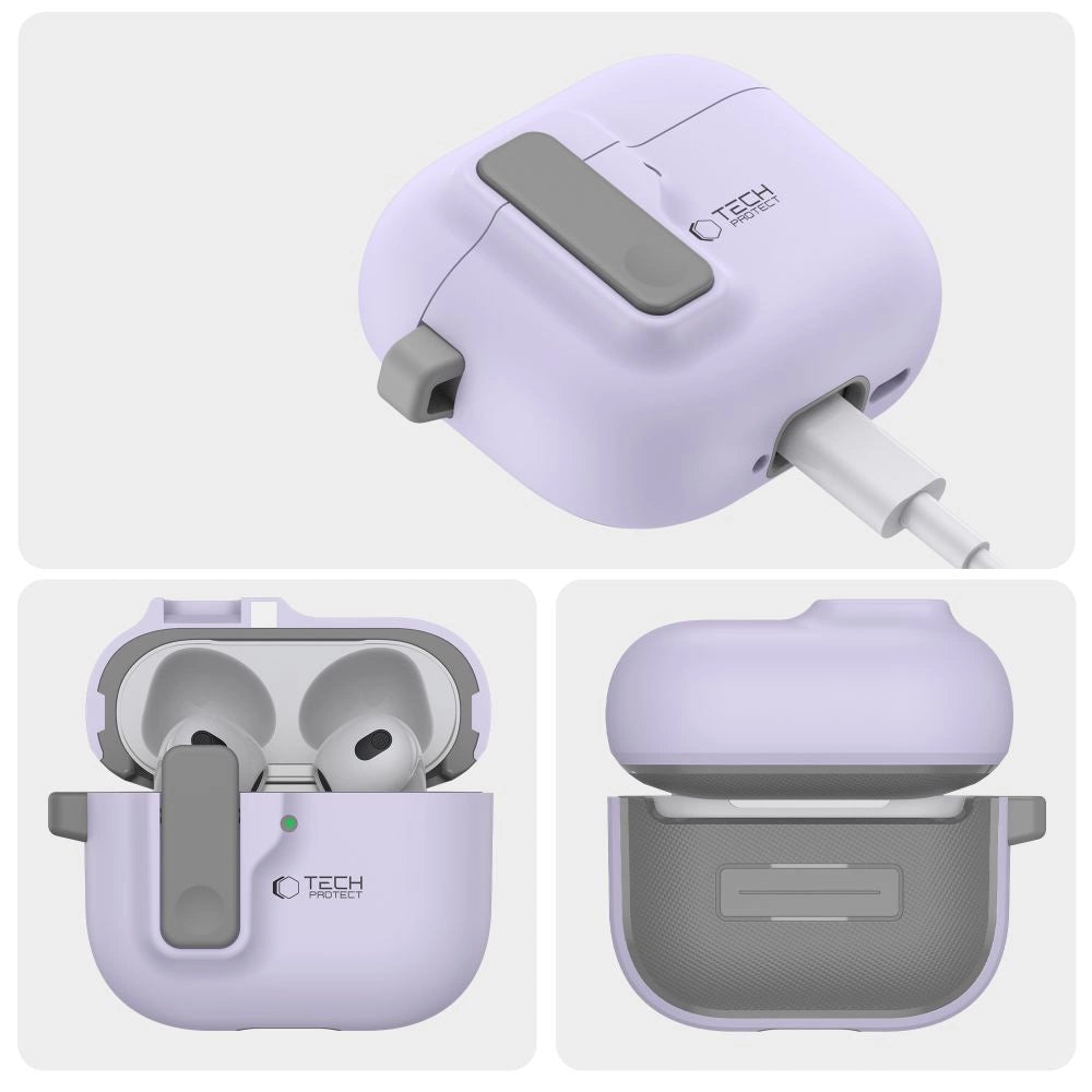 Tech-Protect Slim Hook Case til AirPods 4 - lilla