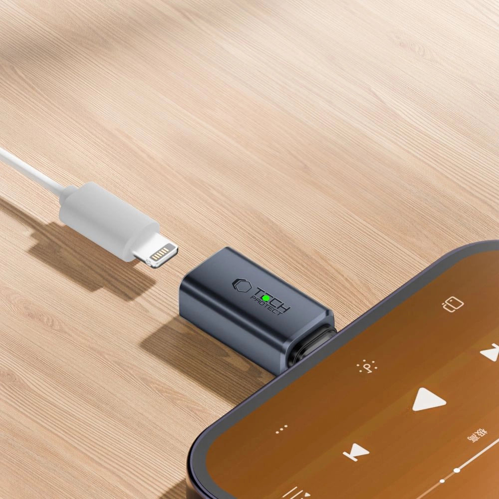 Tech-Protect UltraBoost Type-C til Lightning-adapter - grå