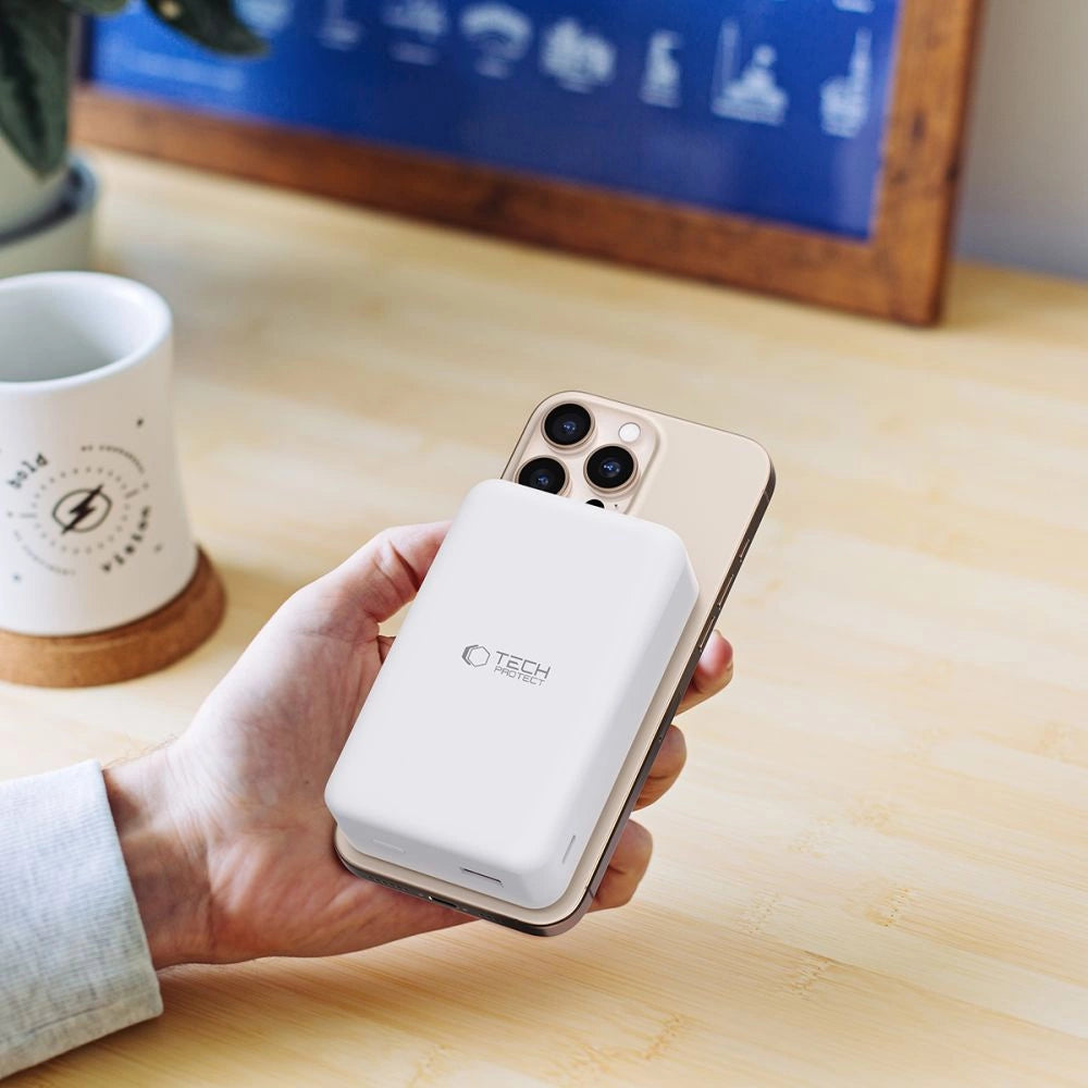 Powerbank Tech-Protect PB12 LifeMag MagSafe 20000MAH - hvid