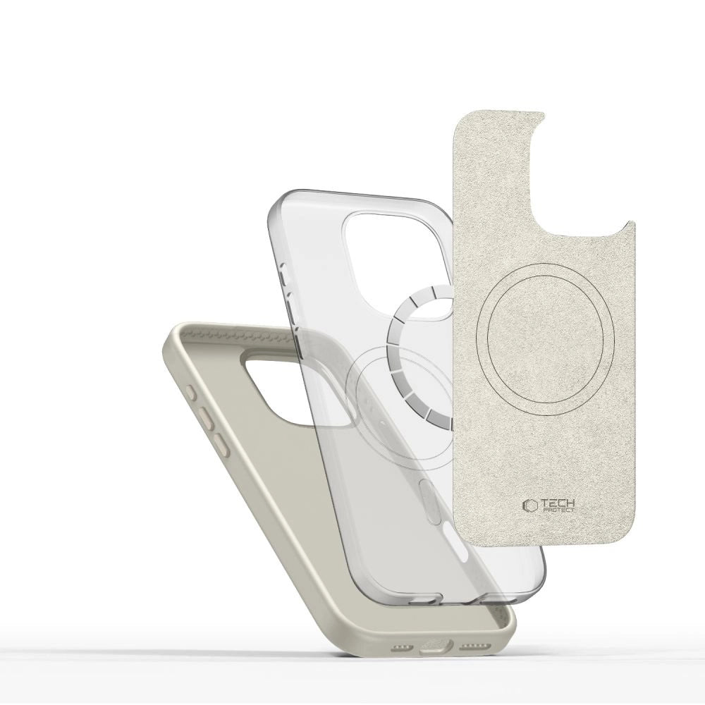 Tech-Protect Silicone PU MagSafe iPhone 16 Pro Case - Beige