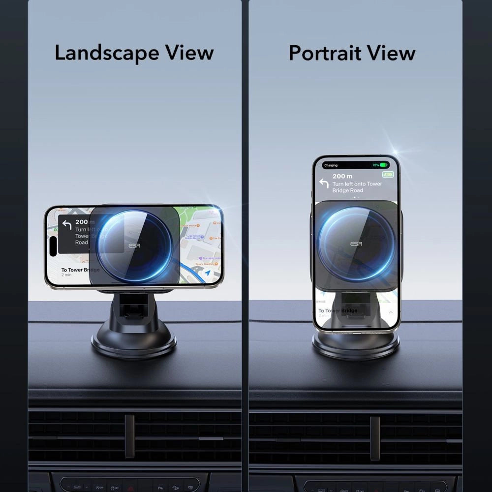 ESR Halolock Magnetisk MagSafe QI2 15W Bilholder - sort