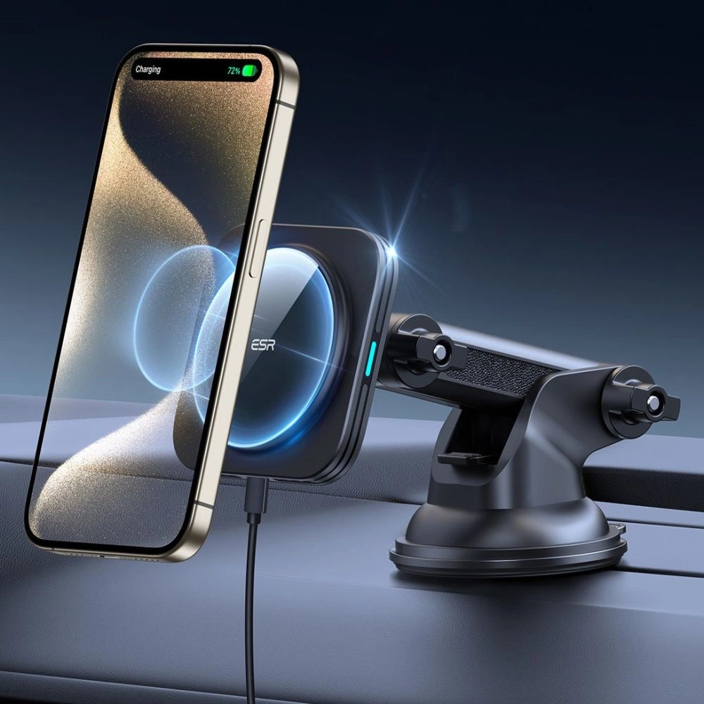 ESR Halolock Magnetisk MagSafe QI2 15W Bilholder - sort
