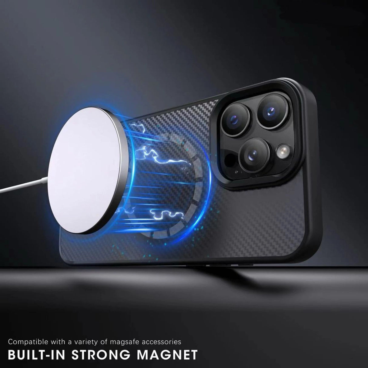 Wozinsky Carbon Fiber Case med MagSafe til Samsung Galaxy S25+ - sort