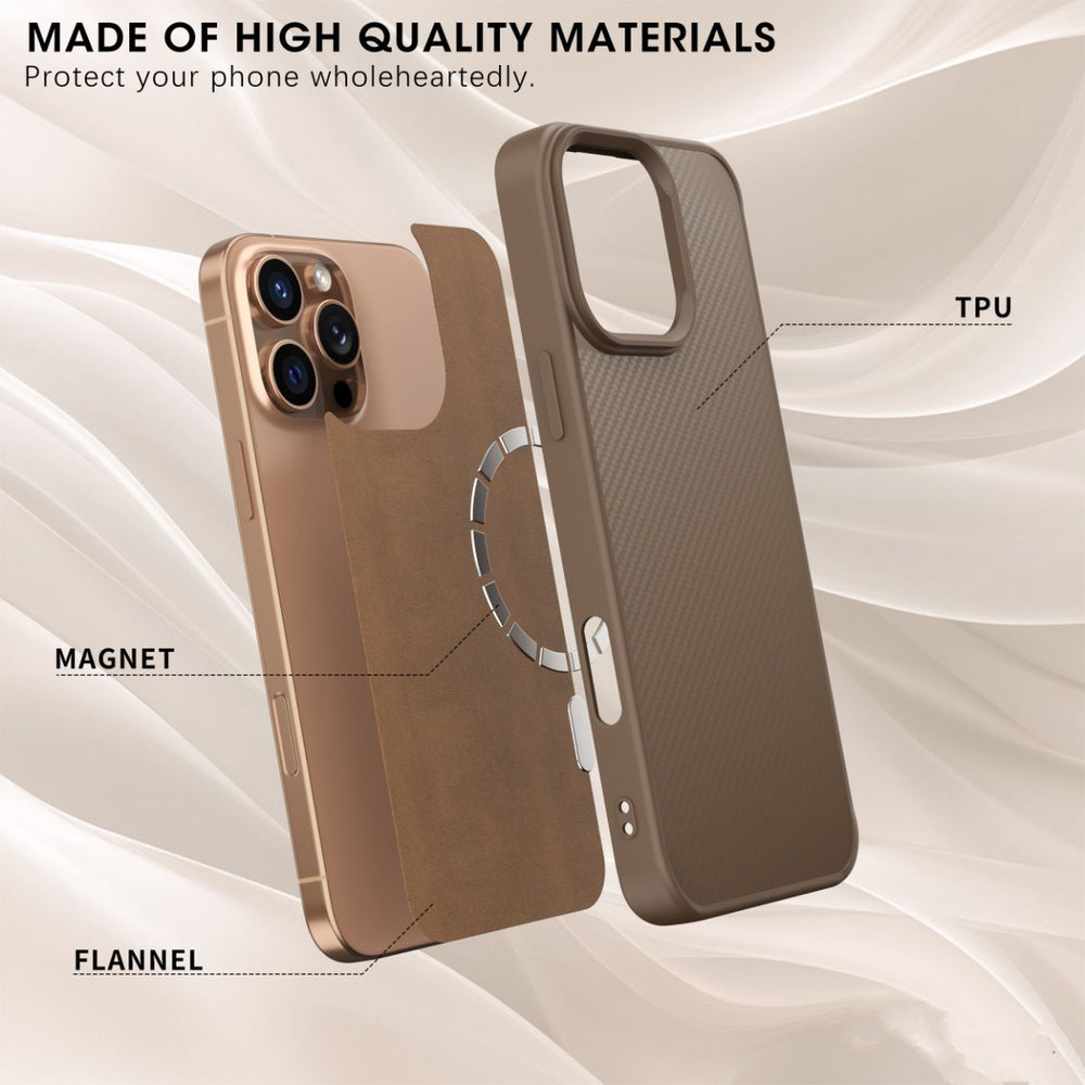 Wozinsky Carbon Fiber Case med MagSafe til Samsung Galaxy S25 - Brown