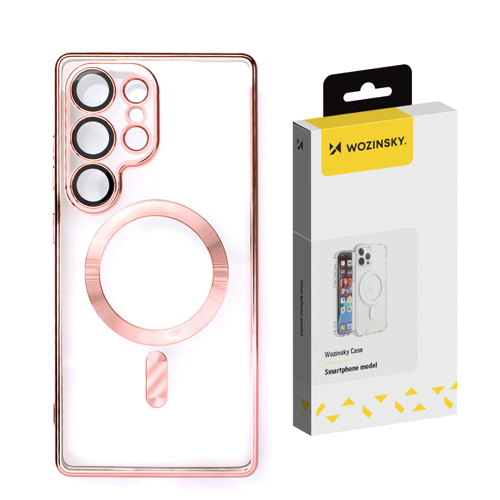 Wozinsky galvaniseret kuffert med Magsafe til Samsung Galaxy S25 - Pink