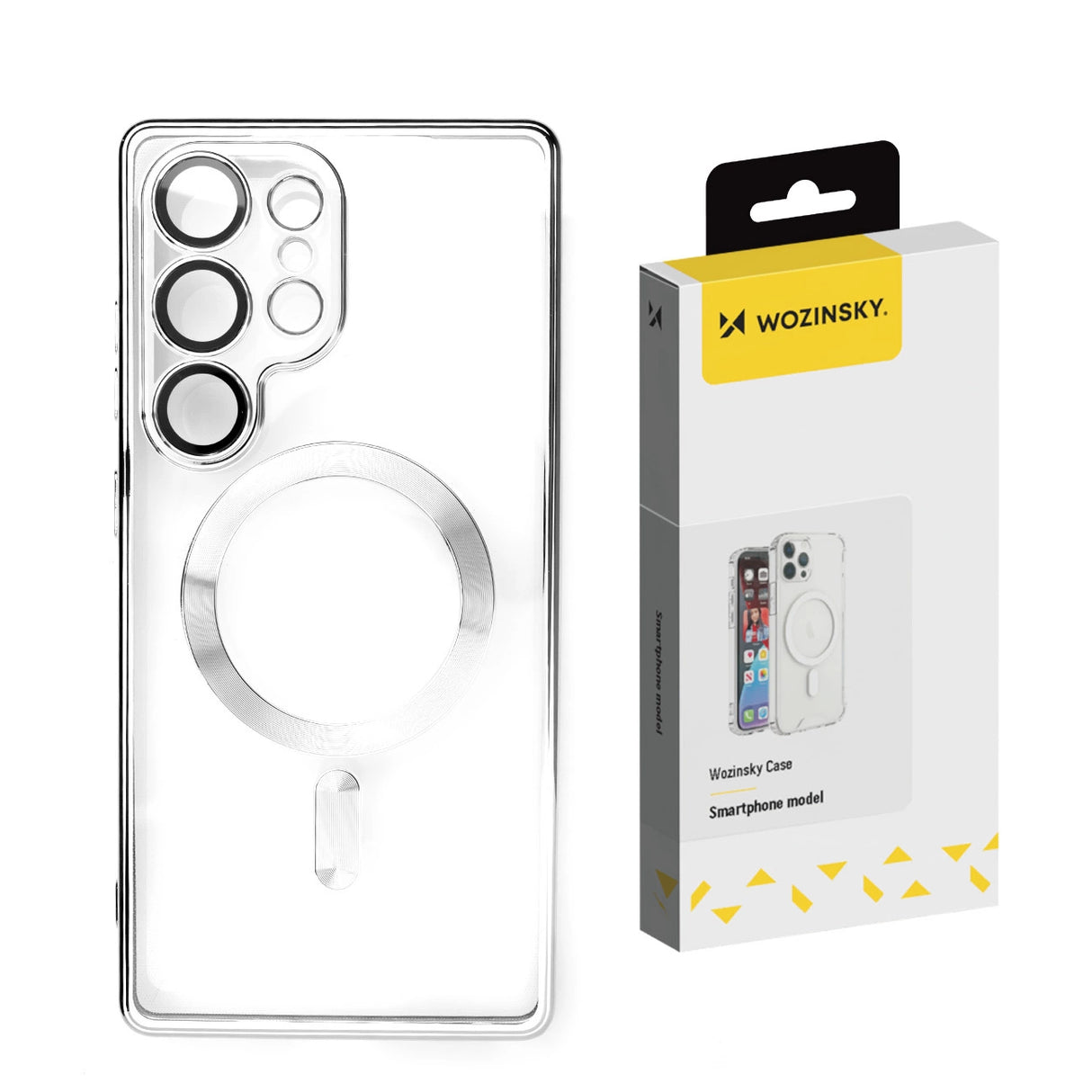 Wozinsky Elektroplateret Case med Magsafe til Samsung Galaxy S25 - sølv