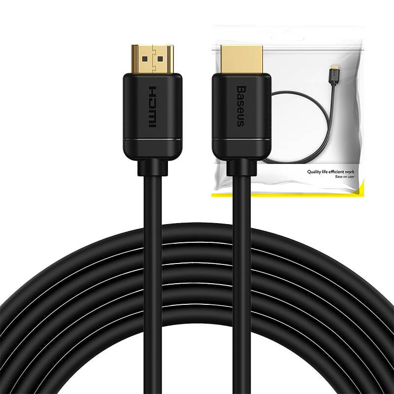 Baseus 2x HDMI 2.0 4K 60Hz kabel, 3D, HDR, 18Gbps, 5m (sort)