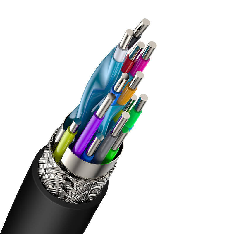 Baseus 2x HDMI 2.0 4K 60Hz kabel, 3D, HDR, 18Gbps, 5m (sort)