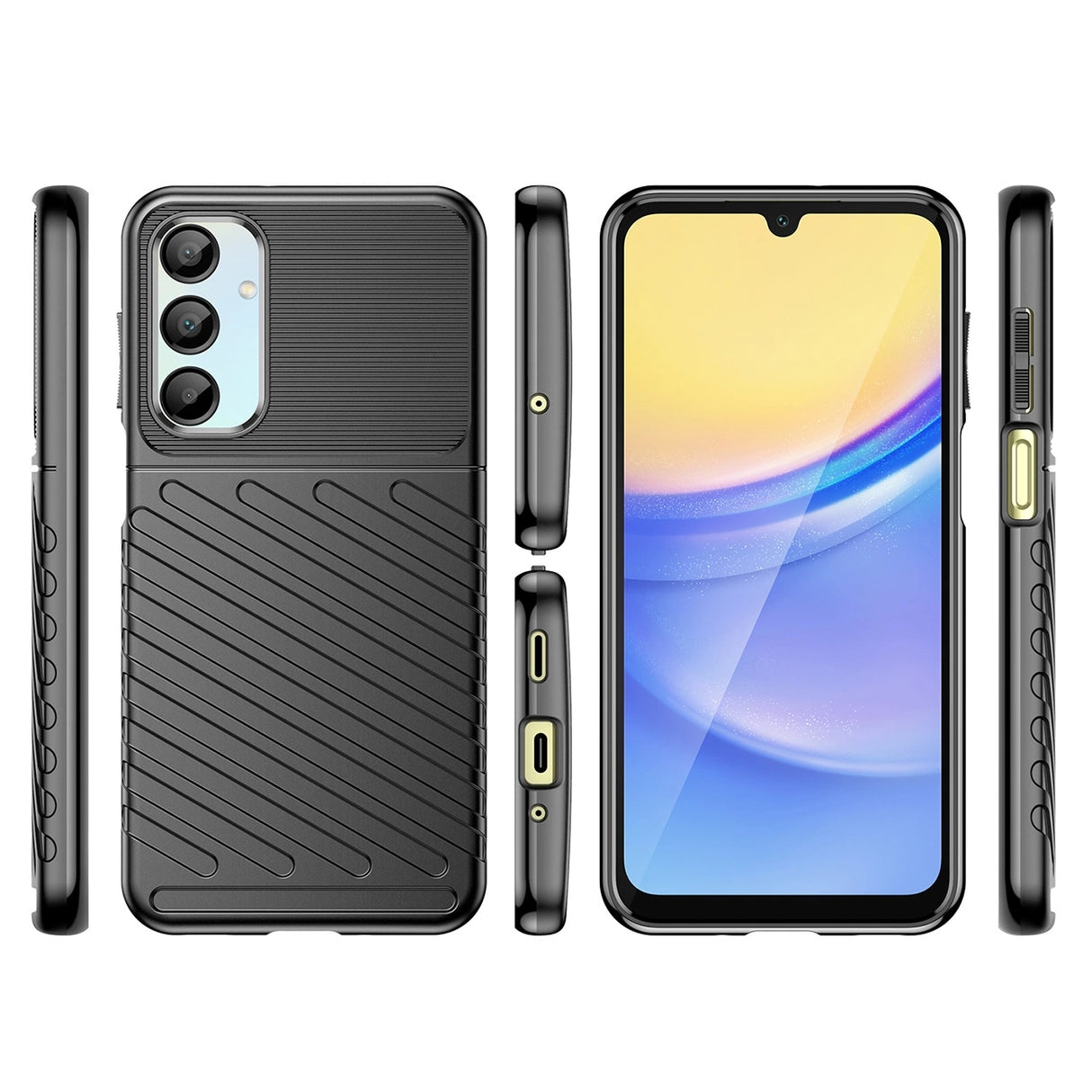 Thunder Case til Samsung Galaxy A56/A36 Silicone Armored Cover - sort