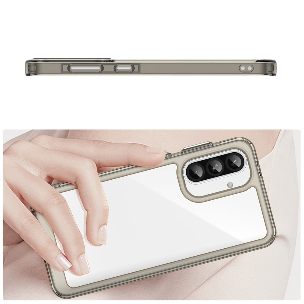 Outer Space Case for Samsung Galaxy A26 Cover med Flexible Frame - Halvt gennemsigtigt, sort