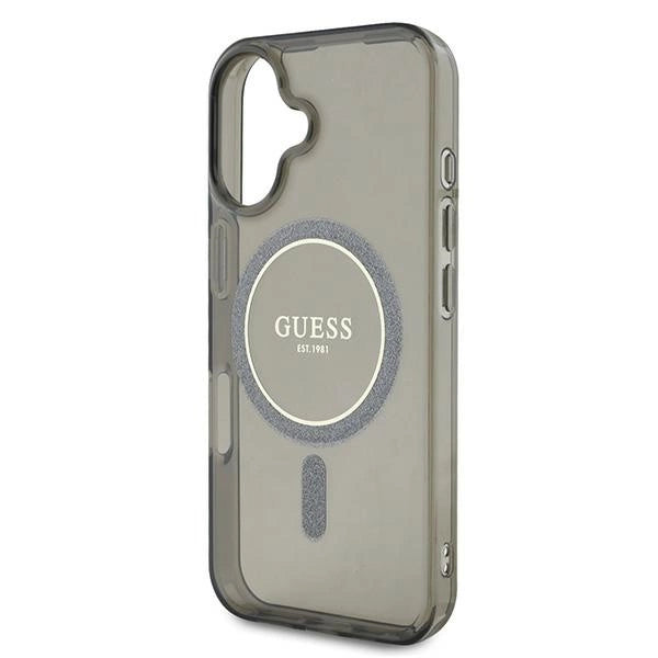 Guess IML Glitter Circle MagSafe-hylster til iPhone 16 - sort