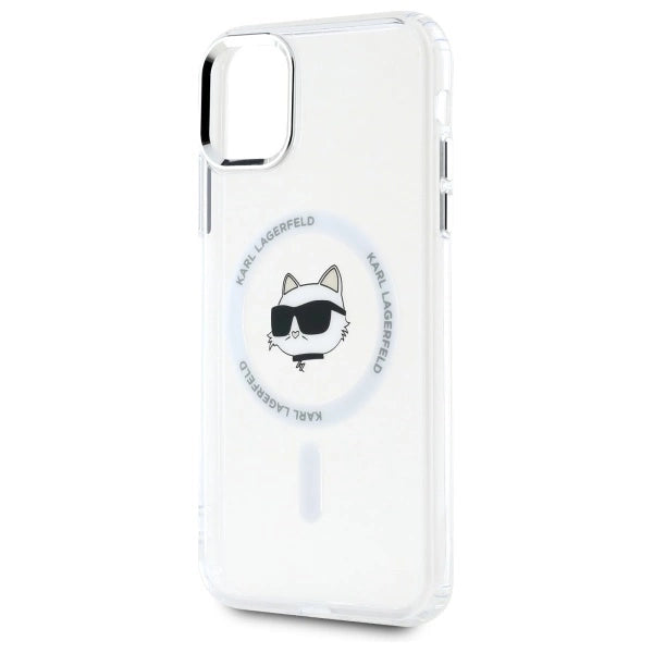 Karl Lagerfeld IML Metal Choupette Head MagSafe iPhone 11 Case - White