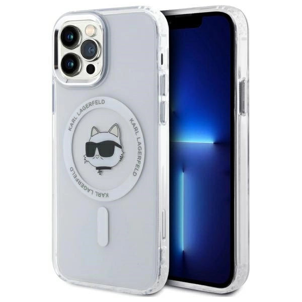 Karl Lagerfeld IML Metal Choupette Head MagSafe iPhone 12 Case - White