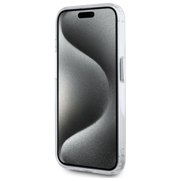 Karl Lagerfeld IML Metal Choupette Head MagSafe iPhone 15 Pro Case - White