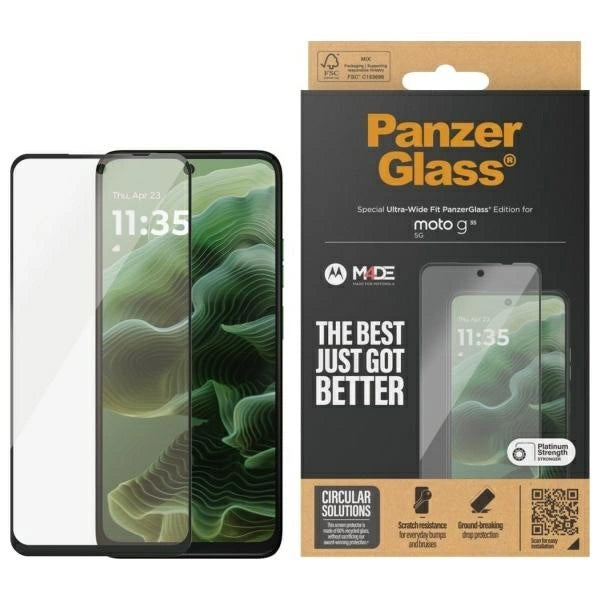 PanzerGlass skærmbeskyttelse Ultra-Wide Fit tempereret glas til Motorola Moto G35 5G
