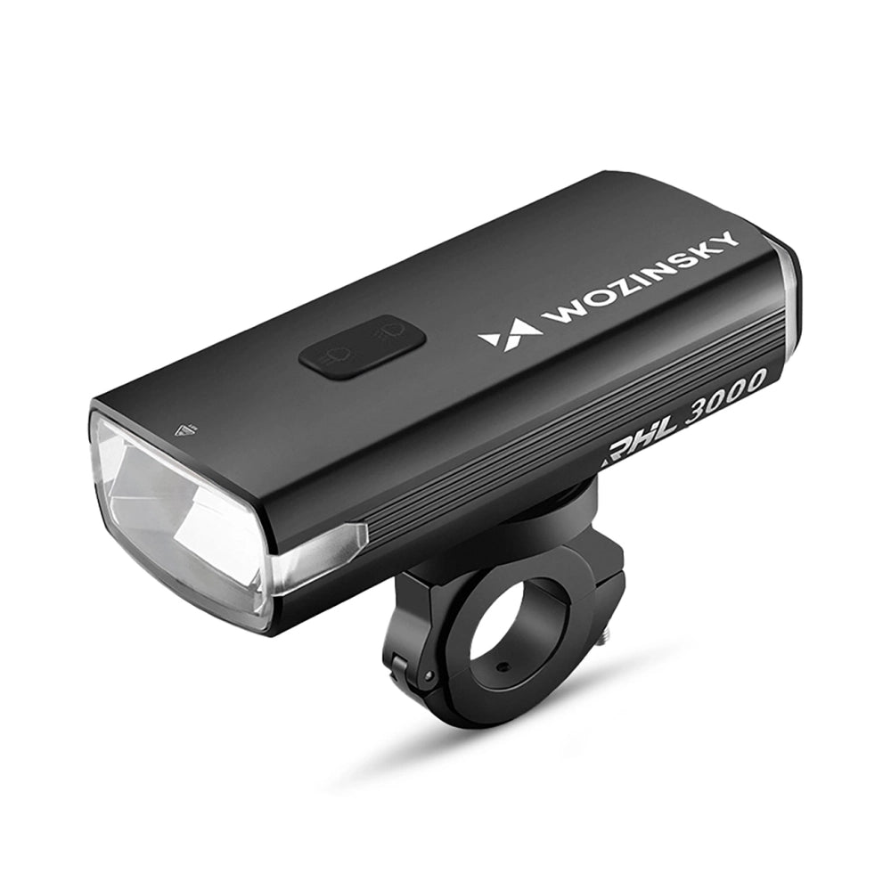 Wozinsky Front Bike Light + USB-C-kabel (3000 lm) - sort