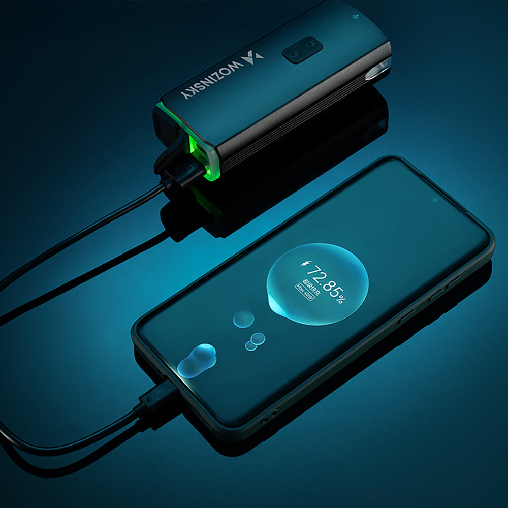 Wozinsky Front Bike Light + USB-C Cable (3000 lm) - Black