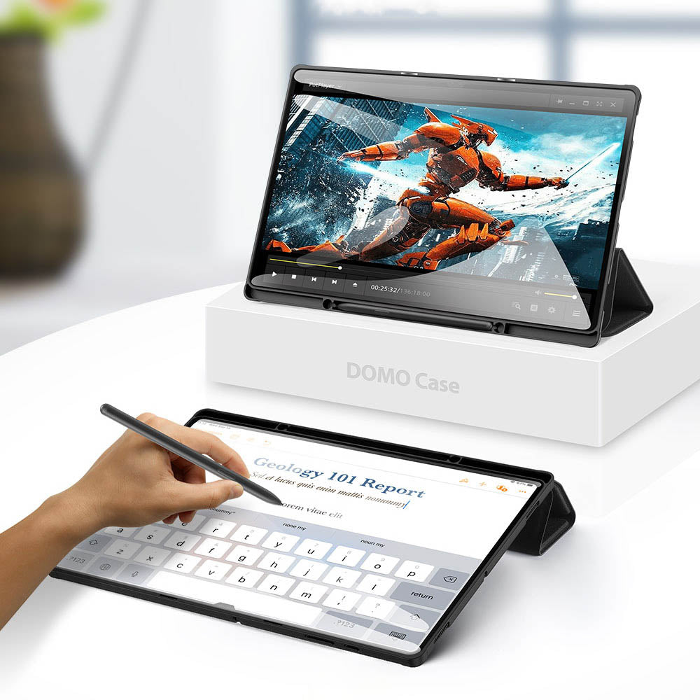 Dux Ducis Domo sammenklappeligt dæksel til tablet med Smart Sleep-funktion Samsung Galaxy Tab S8/S9 Ultra stativ sort