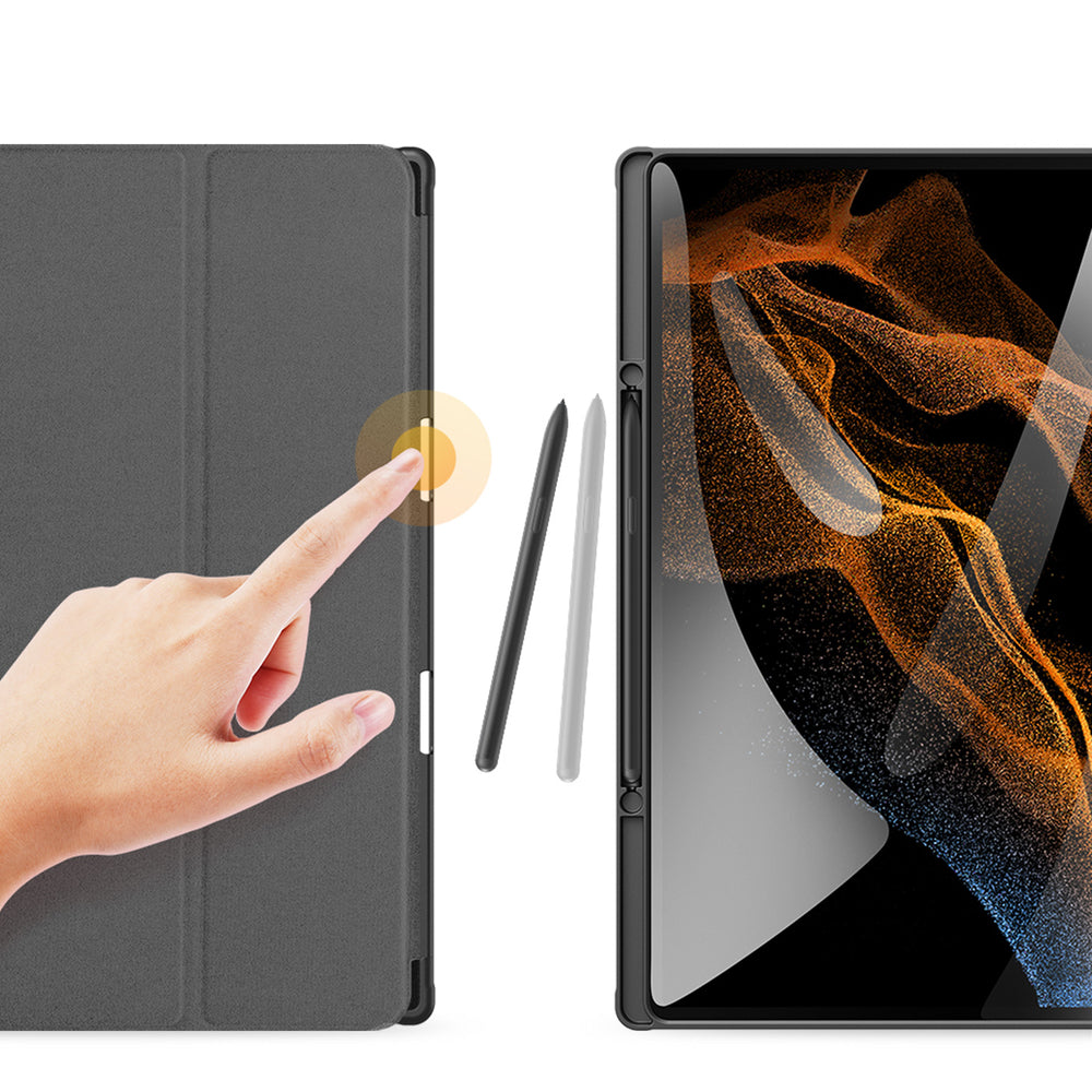 Dux Ducis Domo sammenklappeligt dæksel til tablet med Smart Sleep-funktion Samsung Galaxy Tab S8/S9 Ultra stativ sort